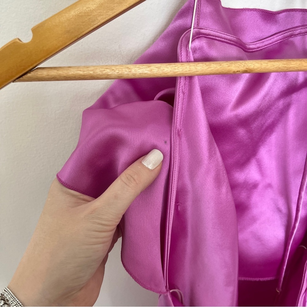 Acler Abdie Satin Gathered Mini Dress Size 8 - Picture 10 of 11